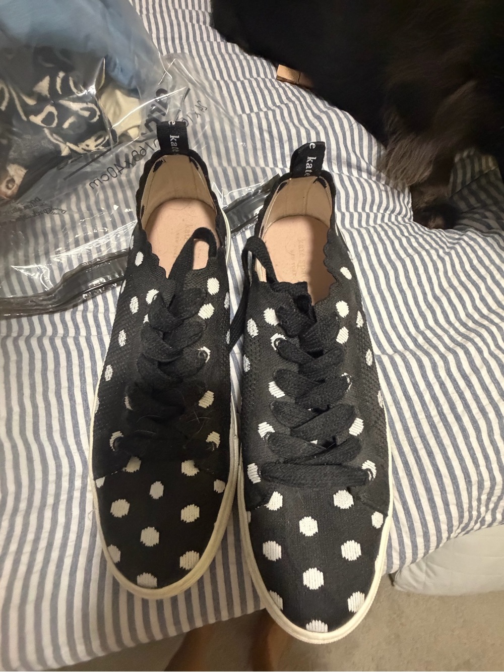 kate spade Black & White Polka Dot Canvas Sneakers